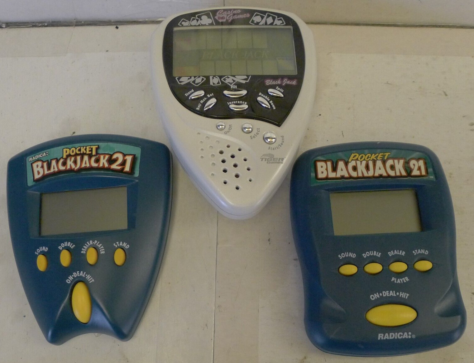 Lot of 3 Handheld Games - Blackjack Poker by Radica & Tiger - See List -TESTED