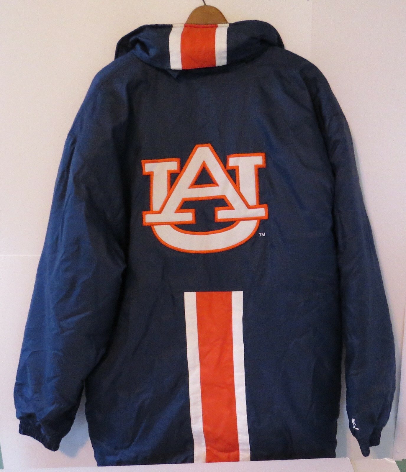 AUBURN University Mens Blue Orange Coat XXL Extra Extra Large Jacket Hood Hooded
