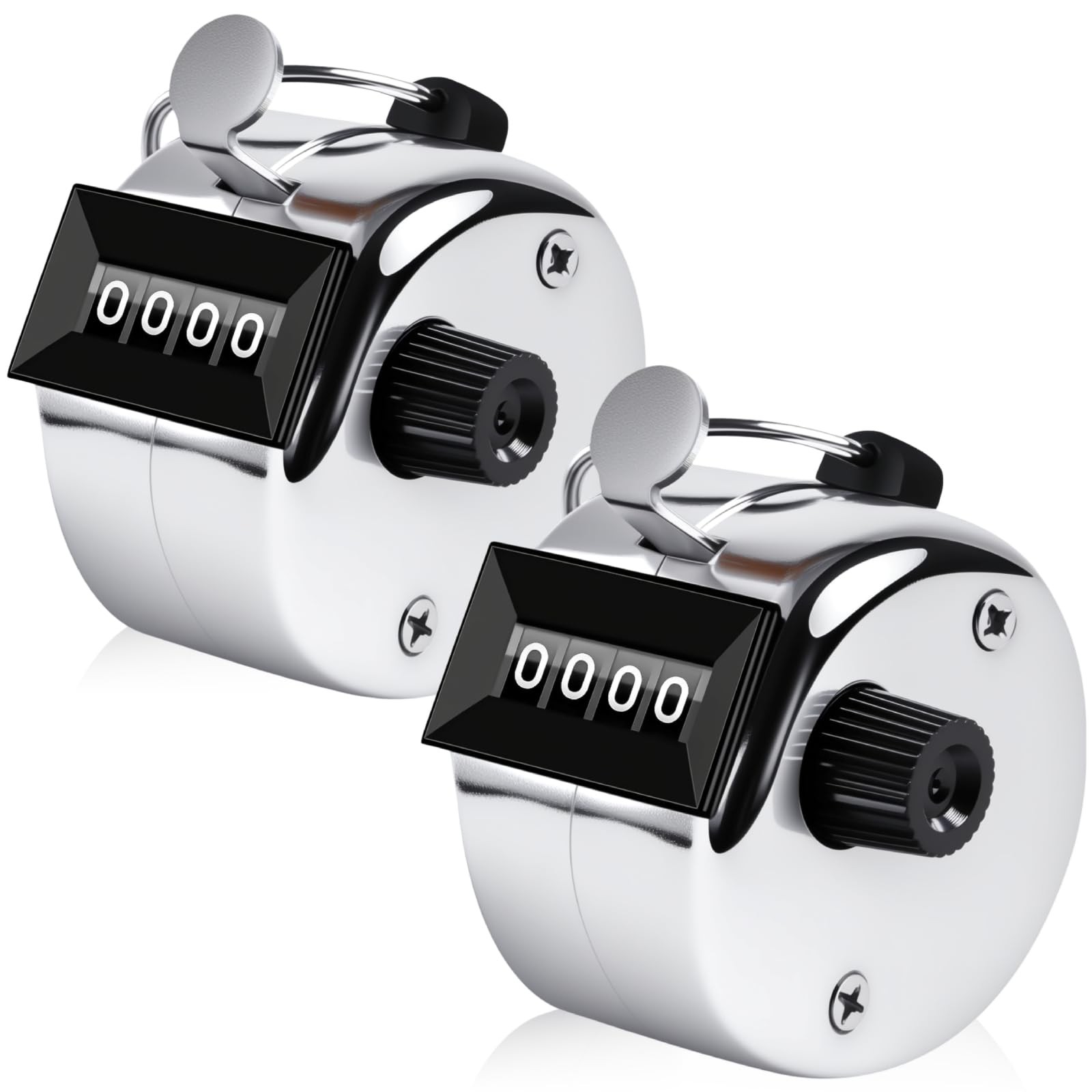2 Pack Clicker Counter, Metal Hand Tally Counter Clicker with 4 Digit Display...