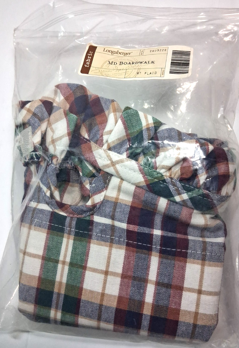 Longaberger liner medium boardwalk basket woven traditions plaid material new