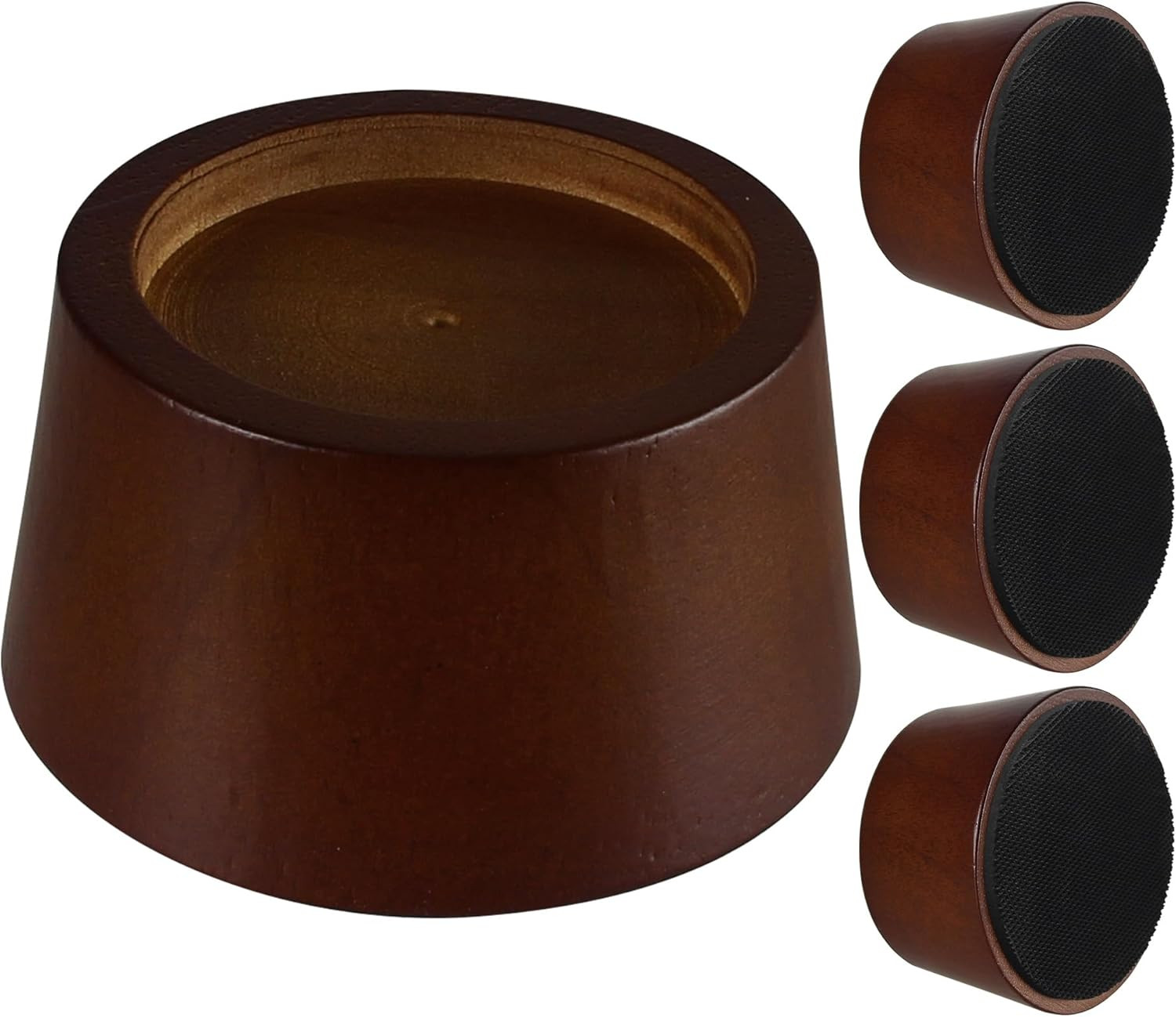 Wood Bed Furniture Risers Blocks - 2 Inch Set of 4 Bed Risers, Heavy Duty Solid