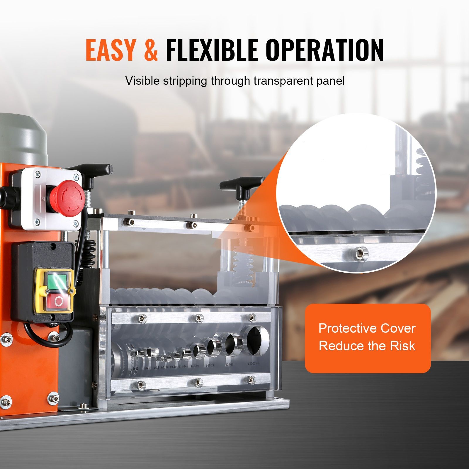 750W Automatic Wire Stripper 0.06-1.57in 10 Channels Visible Depth