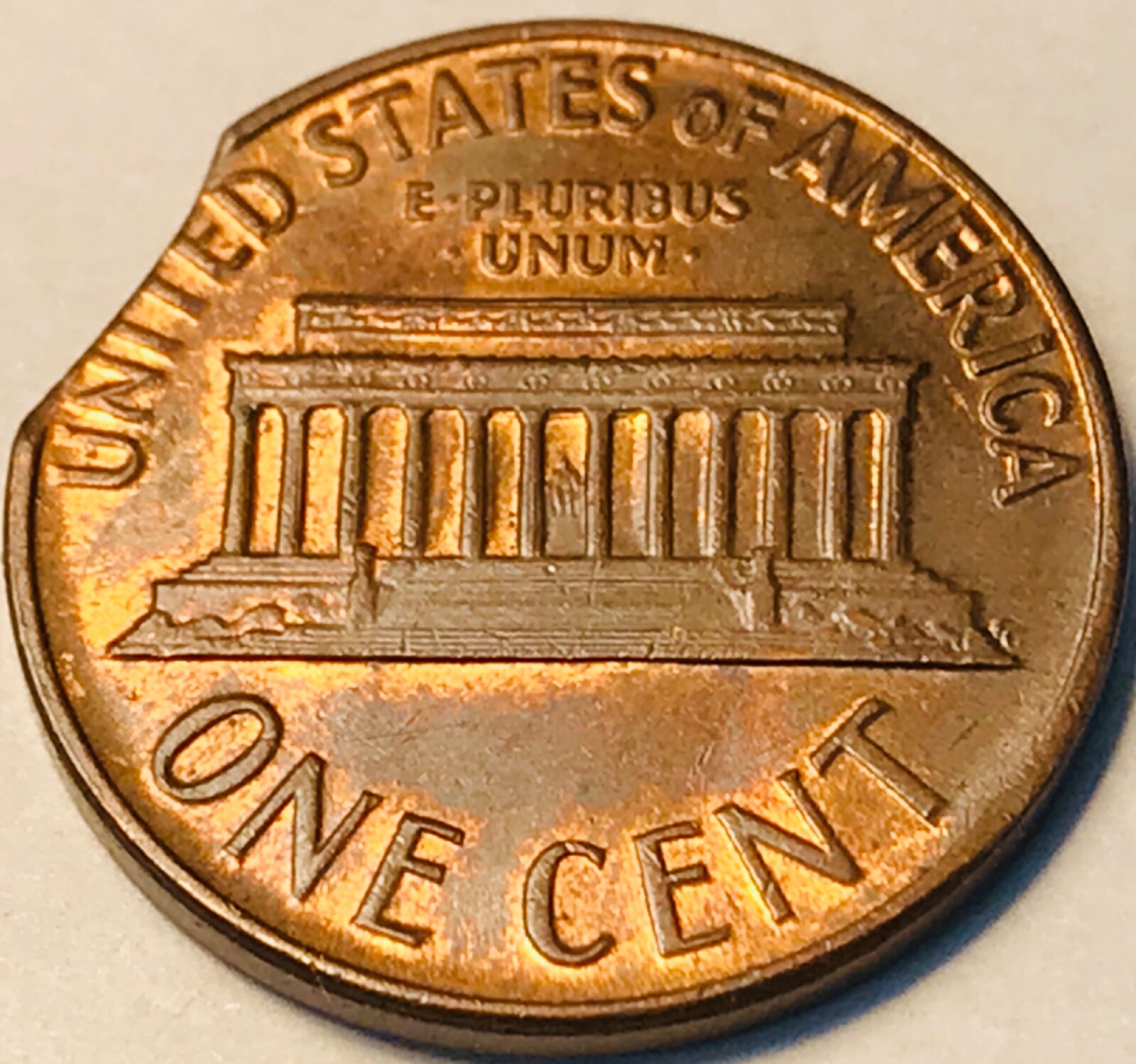 1967 Lincoln cent with curved clip Unc RB