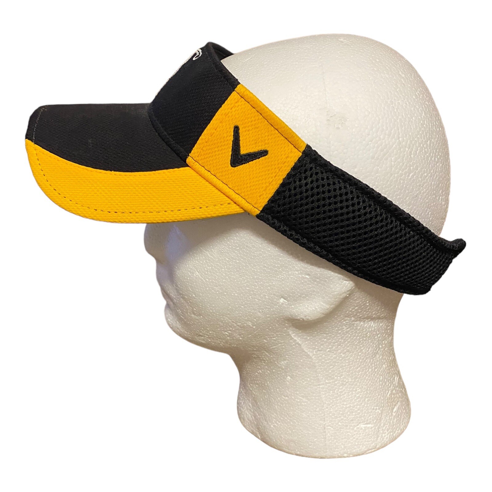 Callaway Visor Polyester Adjustable Black Yellow RARE