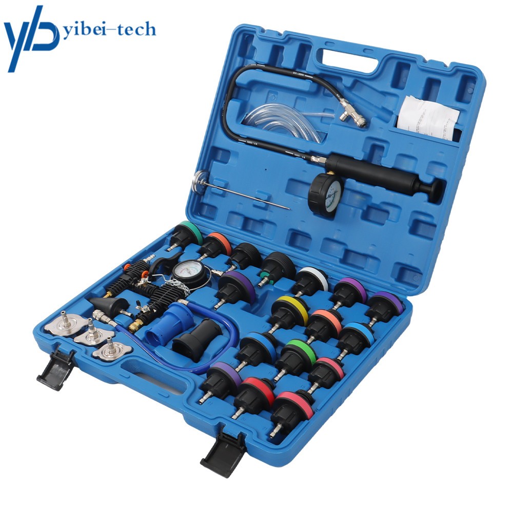 28Pcs Universal Radiator Pressure Tester Vacuum Type Cooling System Refill Tool