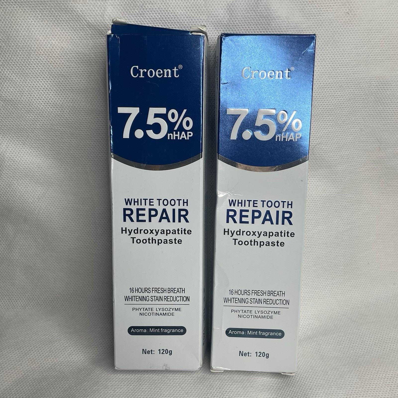 Two 2 Croent 7.5% Hydroxyapatite Toothpaste Remove Yellow Stains Sensitive Teeth