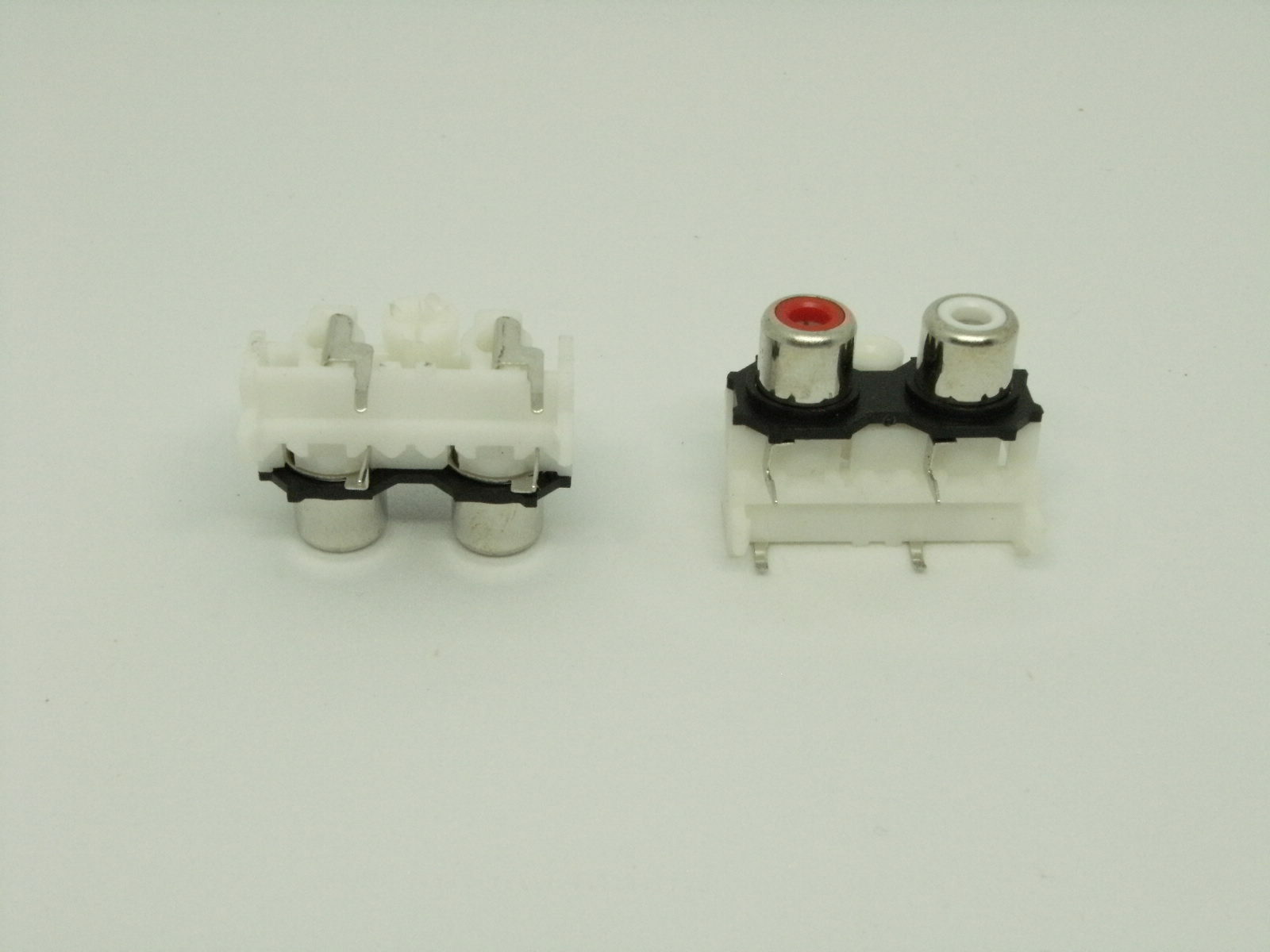 2x Pcs Pack RCA A/V Left Right White Red 2 Holes 4 Pins Socket Port Jack AV2-4