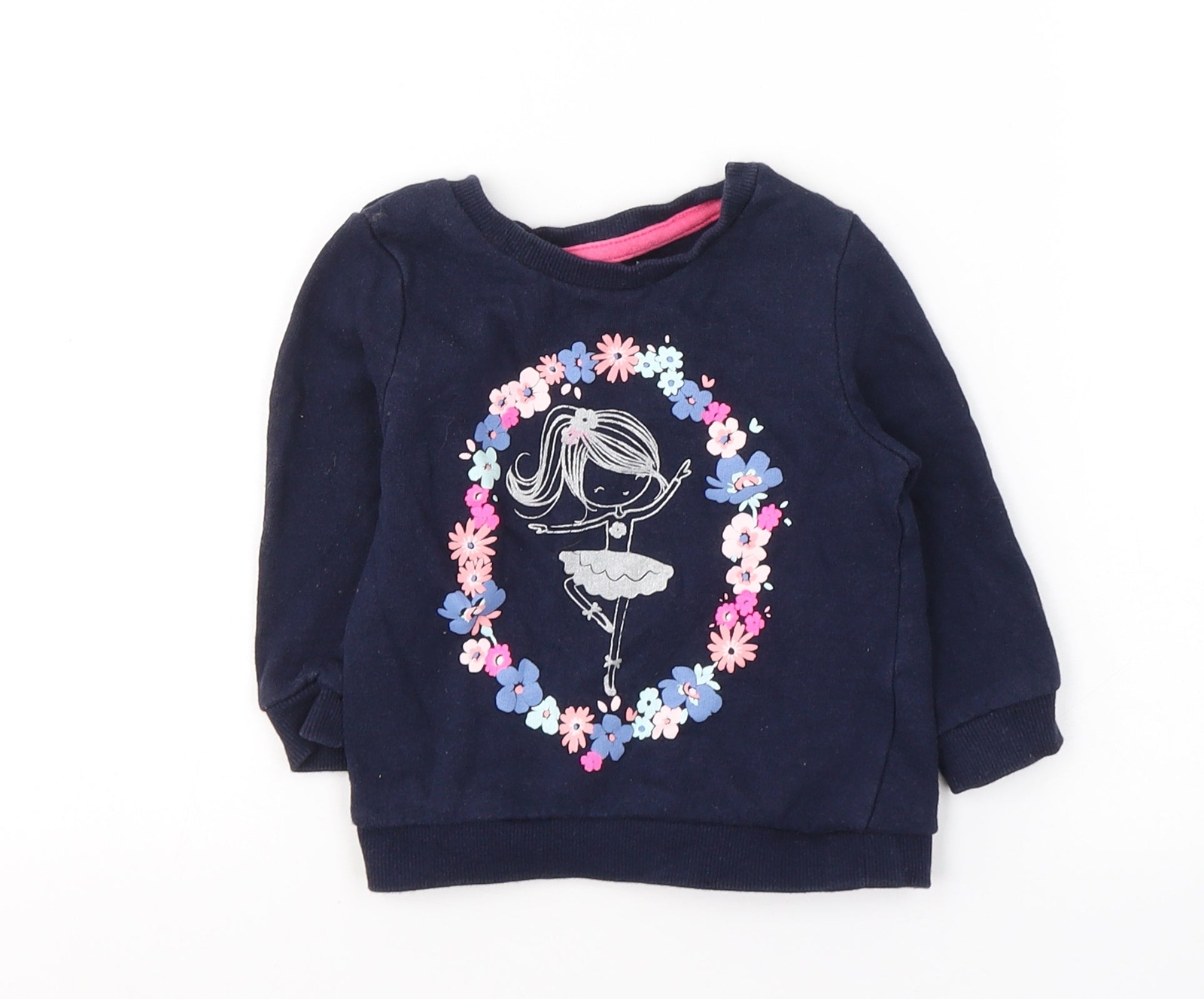 Baby Girls Blue Cotton Blend  Casual Size 9-12 Months