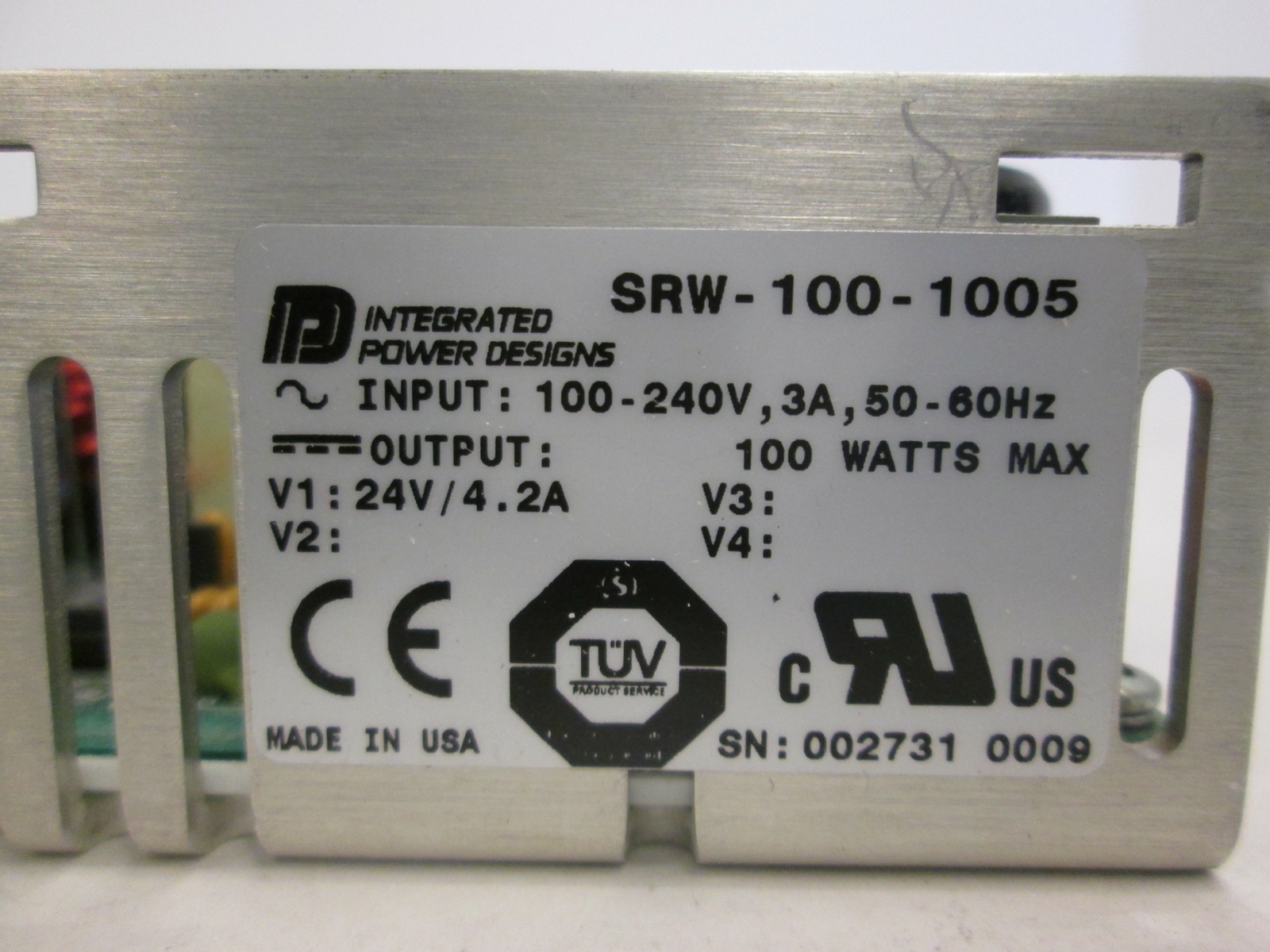 Integrated Power Designs, Power Supply, SRW-100-1005, Used