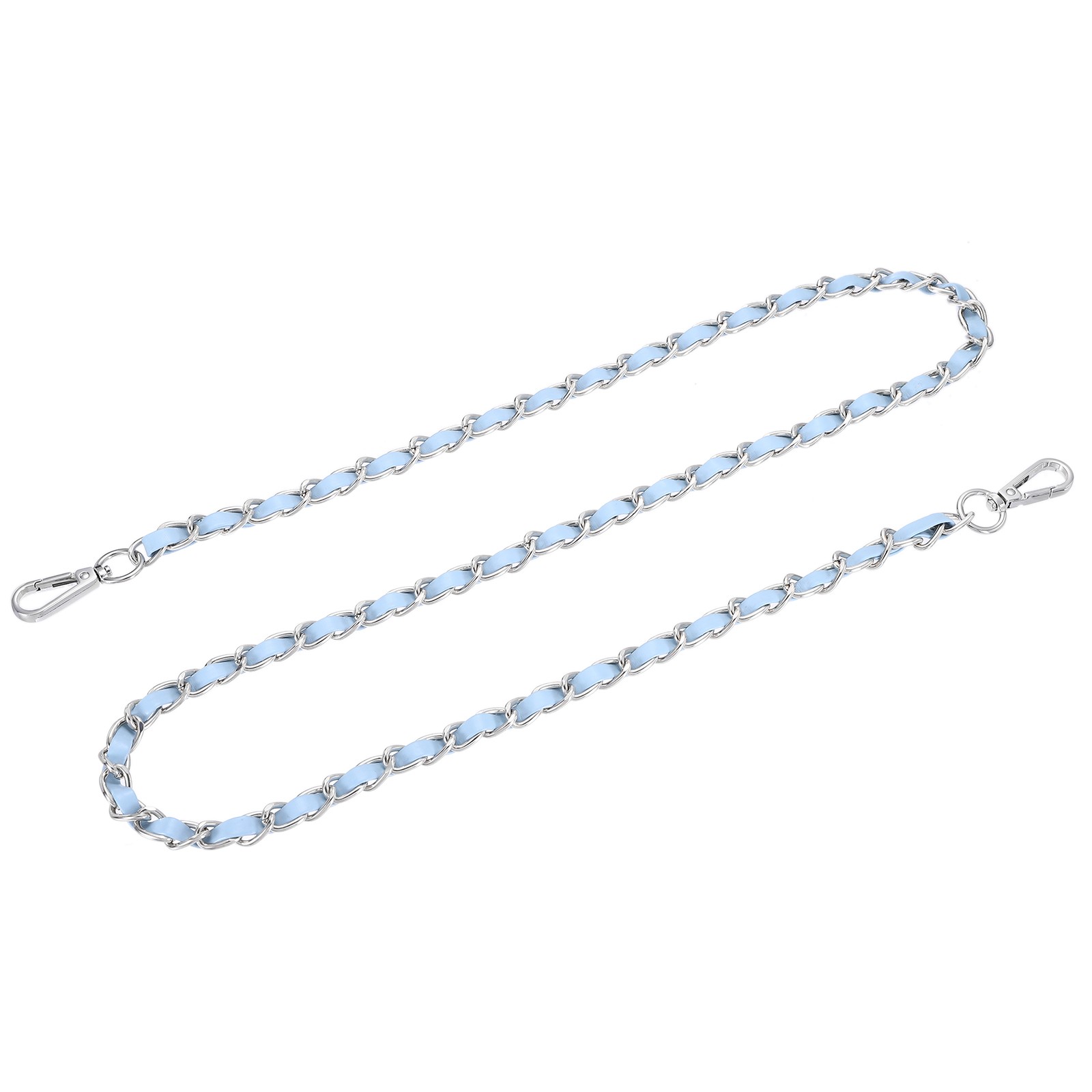 47" Purse Strap with Buckle for Shoulder and Cross Body(Sky Blue+Silver)