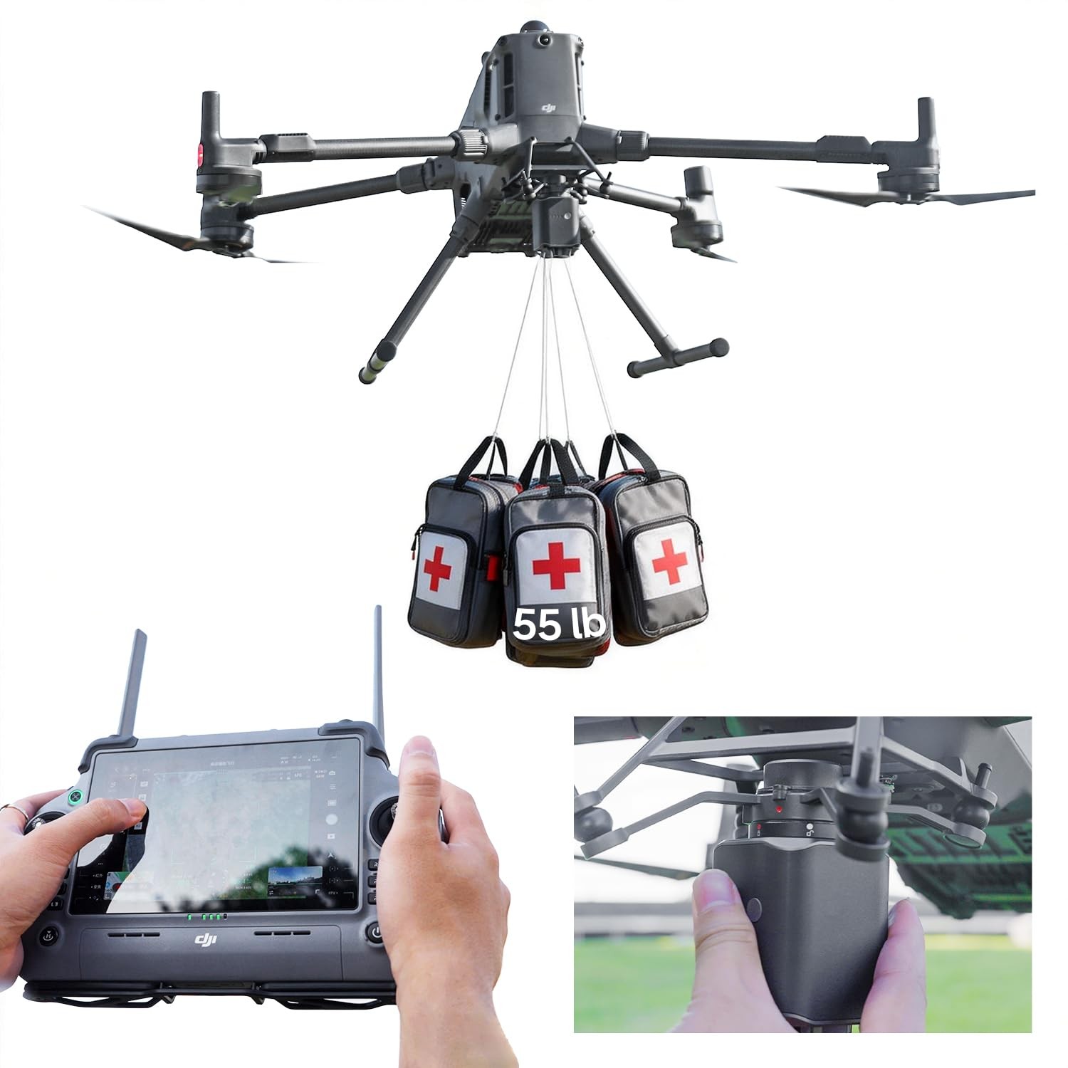 Matrice 350 RTK/400 Payload Dropper for DJI M350/M400 Drone, 4-Stage Airdrop ...