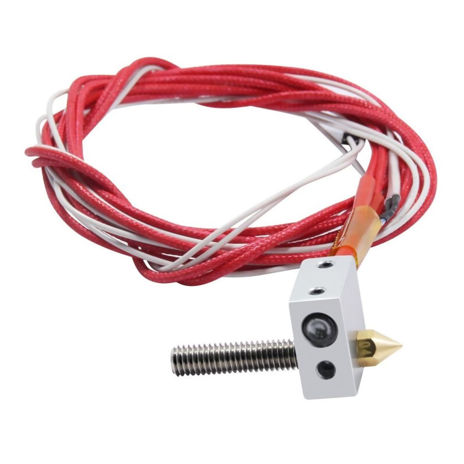 3D Printer 1.75mm to 0.4mm MK8 Nozzle Heating Block Thermistor Throat Tube Set