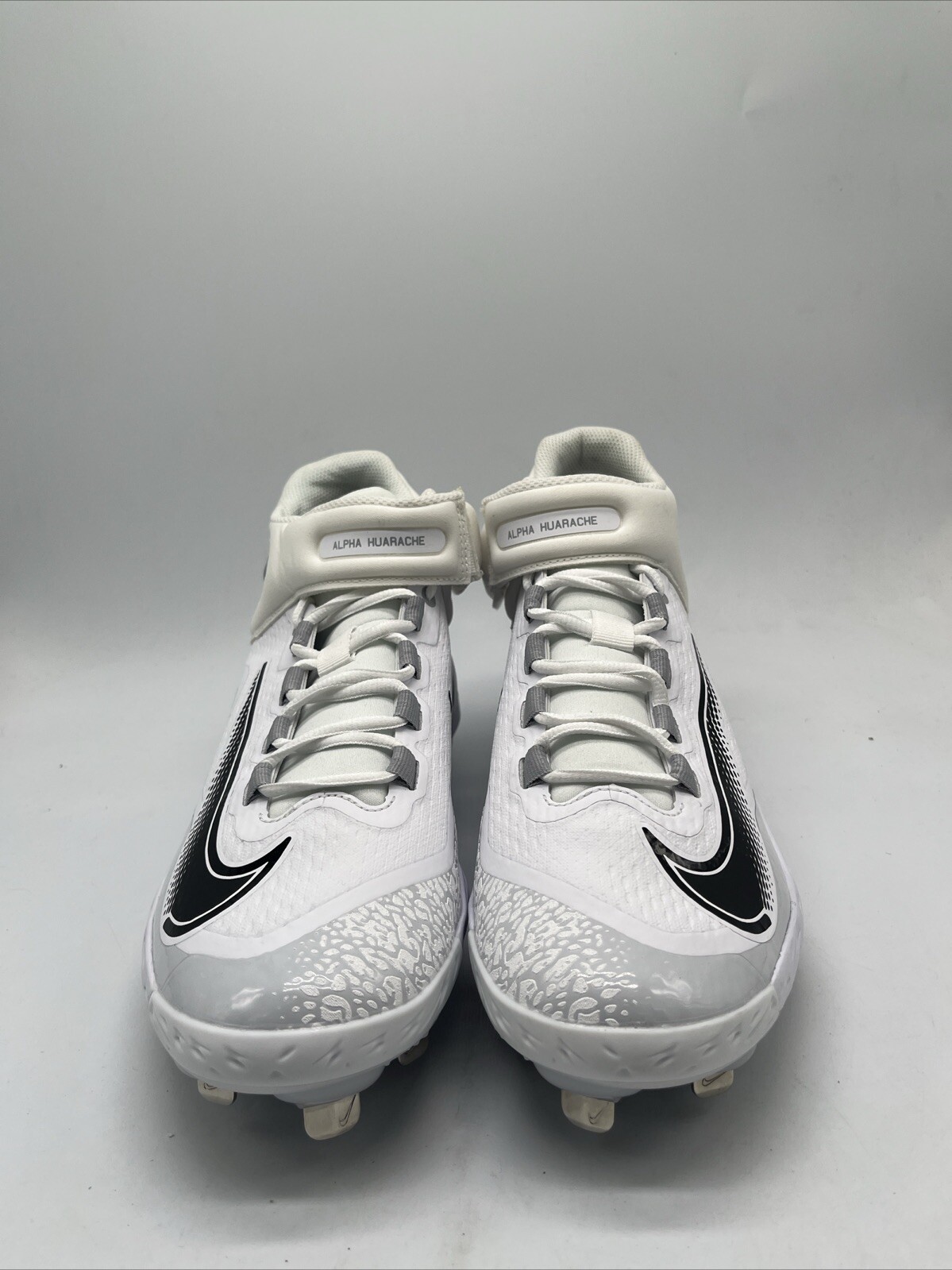 Nike Alpha Huarache Elite 4 Mid White Baseball Cleats FD2744-100 Men's Size 9-13