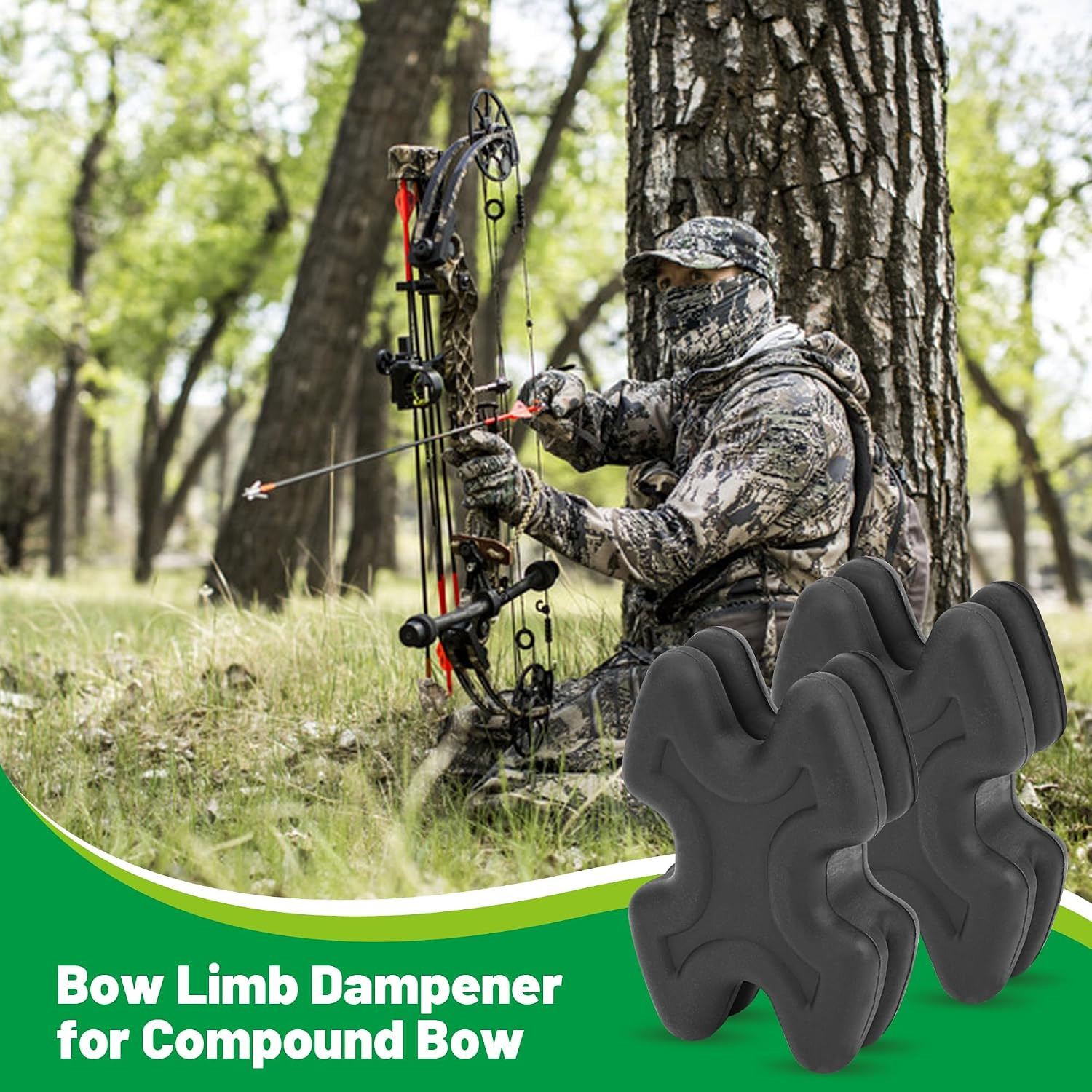 4 PCS Bow Limb Dampeners for Compound Bow and Crossbow, Archery Split Limb Stabi