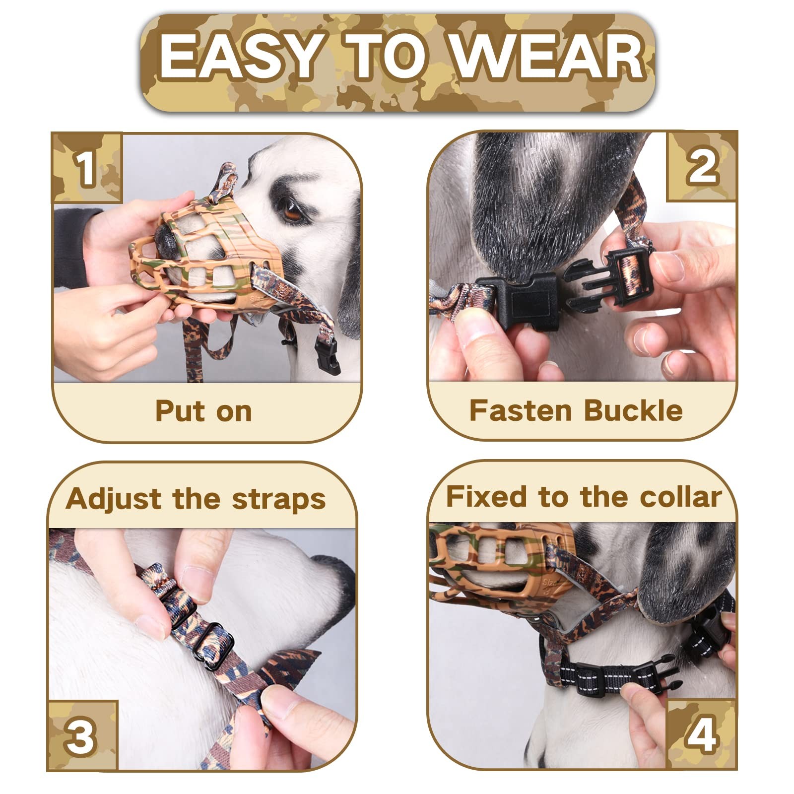 Basket Dog Muzzle for Prevent Biting – Breathable & Adjustable Muzzles for La...