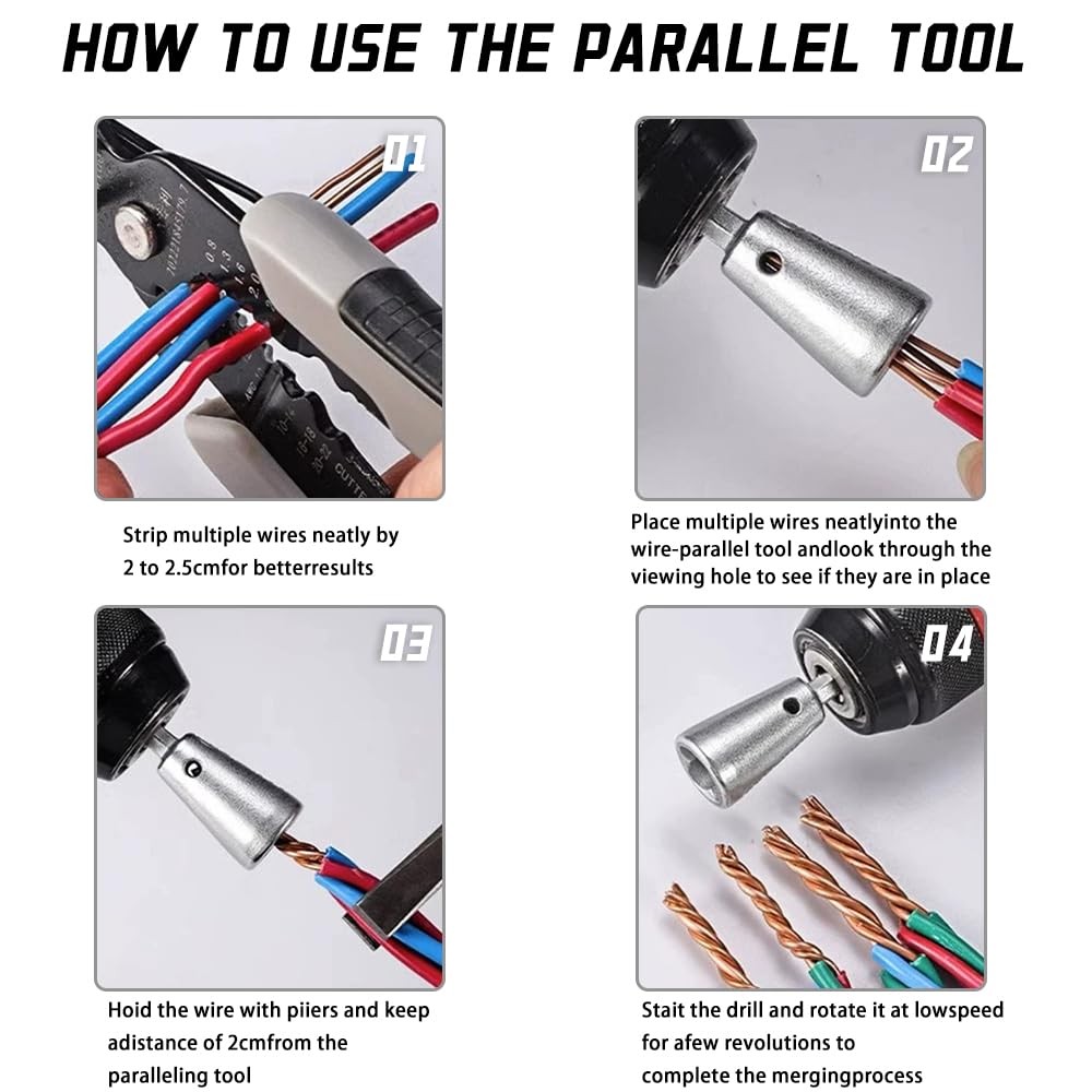 2Pcs Wire Twisting Tool for Electric Drill Drivers - Wire Nut Twister, Wire C...