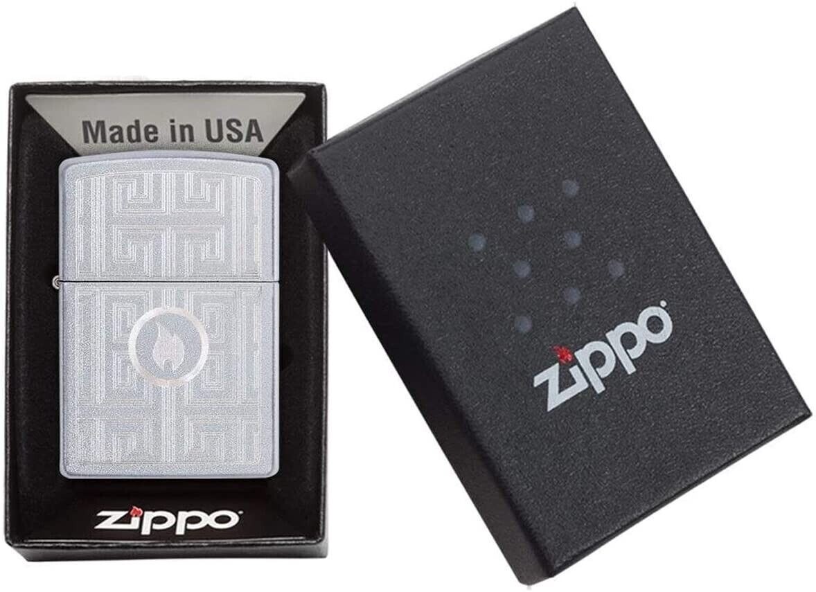 Zippo Labyrinth Design Satin Chrome 29857