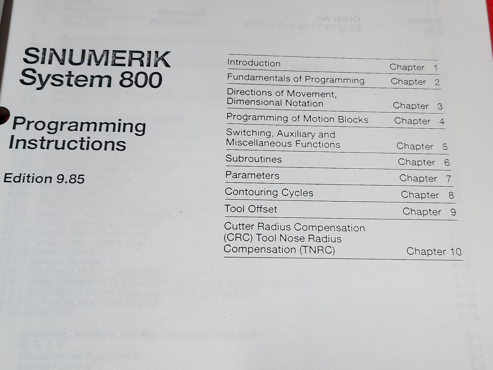 General Numeric Programming Cycle Manual System E80850-D25-X-A1-7600 ed 2.8 8W6