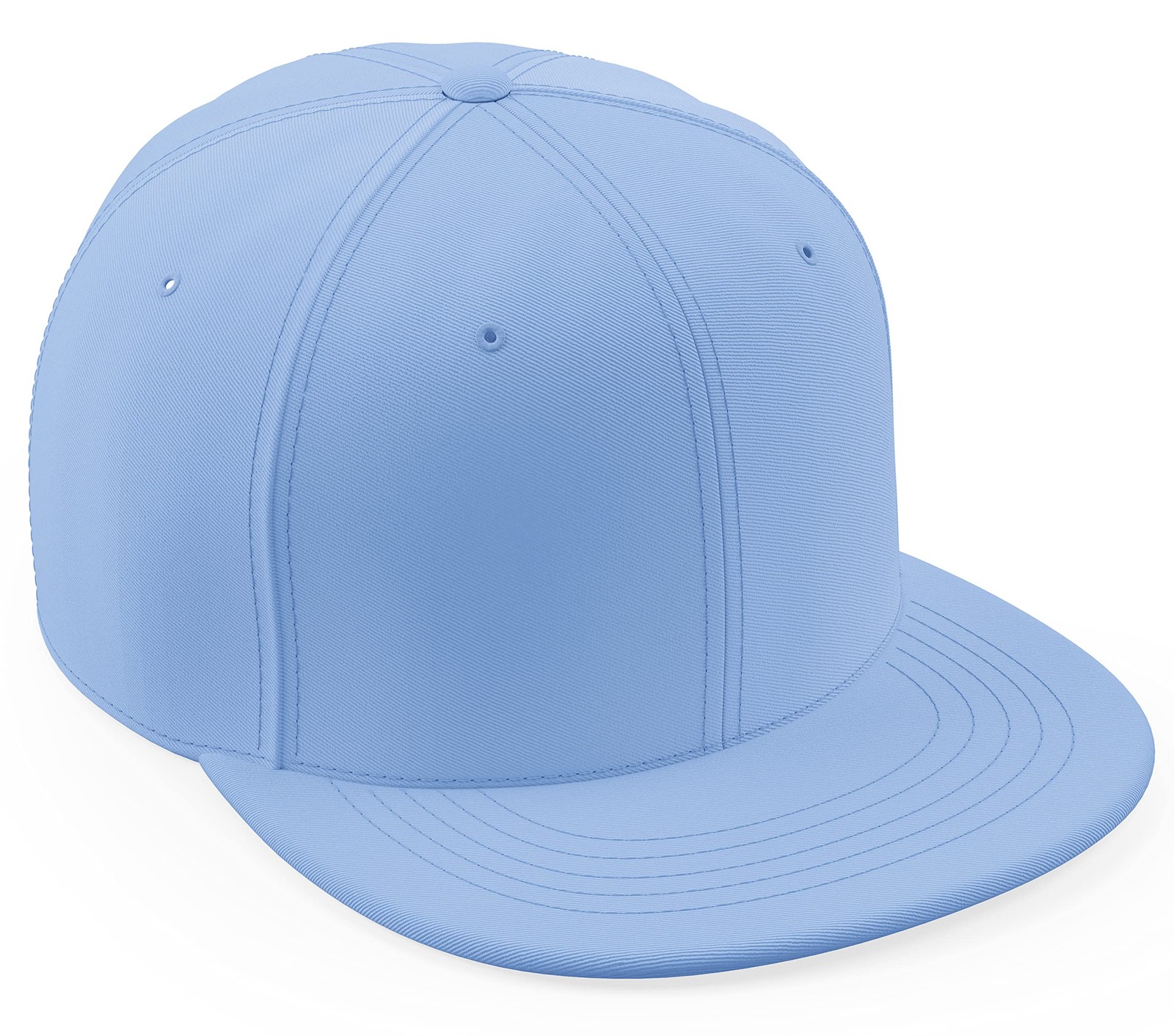 Daxton Classic Blank Snapback Flat Bill Visor Hat Cap One Size, Sky