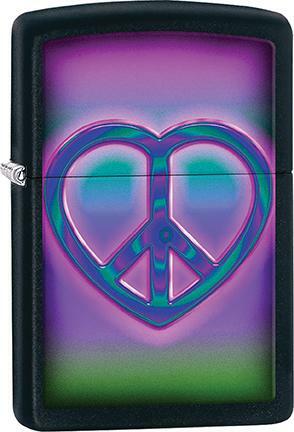 Zippo Windproof Metal Design Fire Lighter - Tie-dye Peace Heart