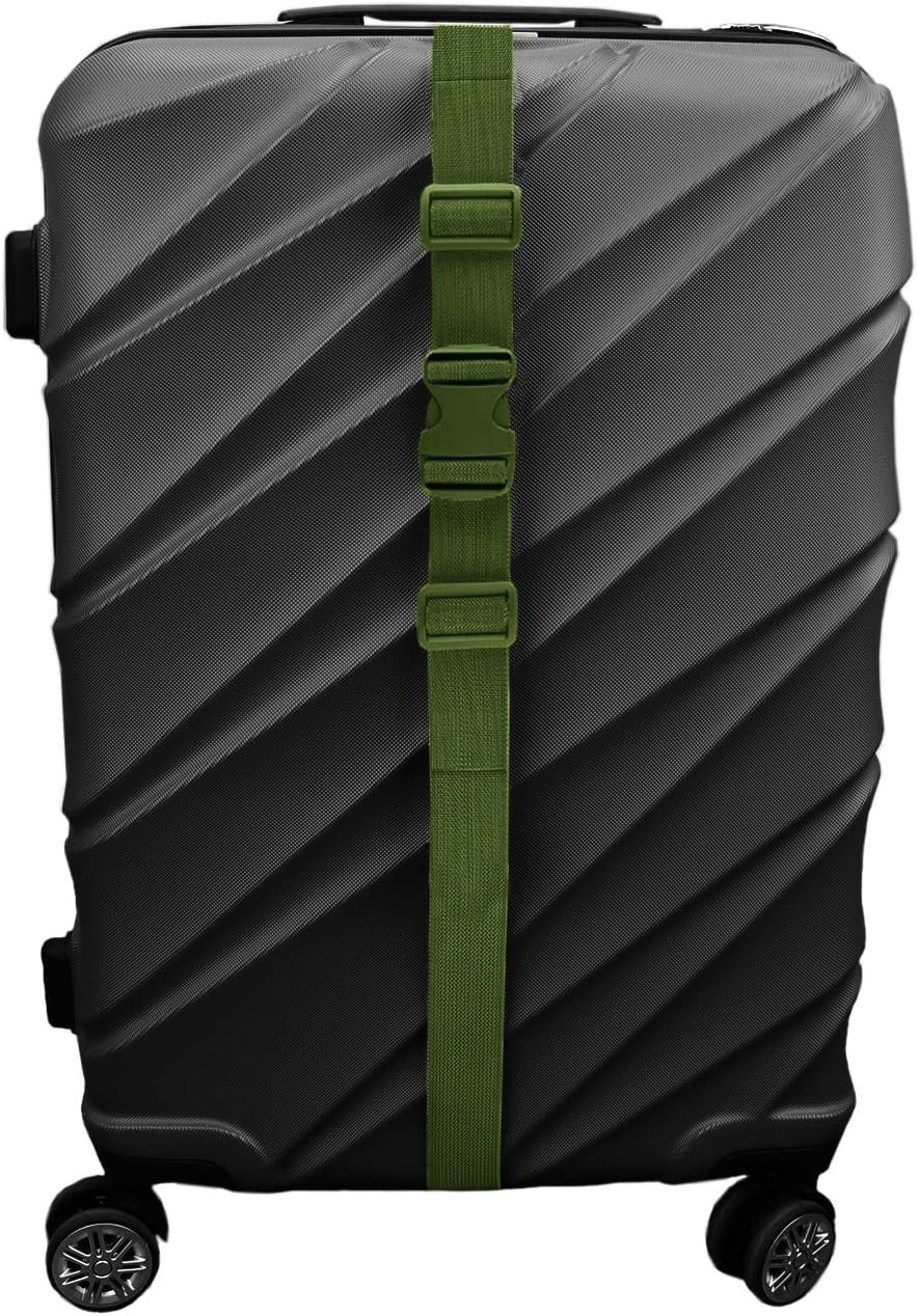 1.5" Utility Straps with Buckle Adjustable, 4-Pack (Army Green, 9.5 feet Long