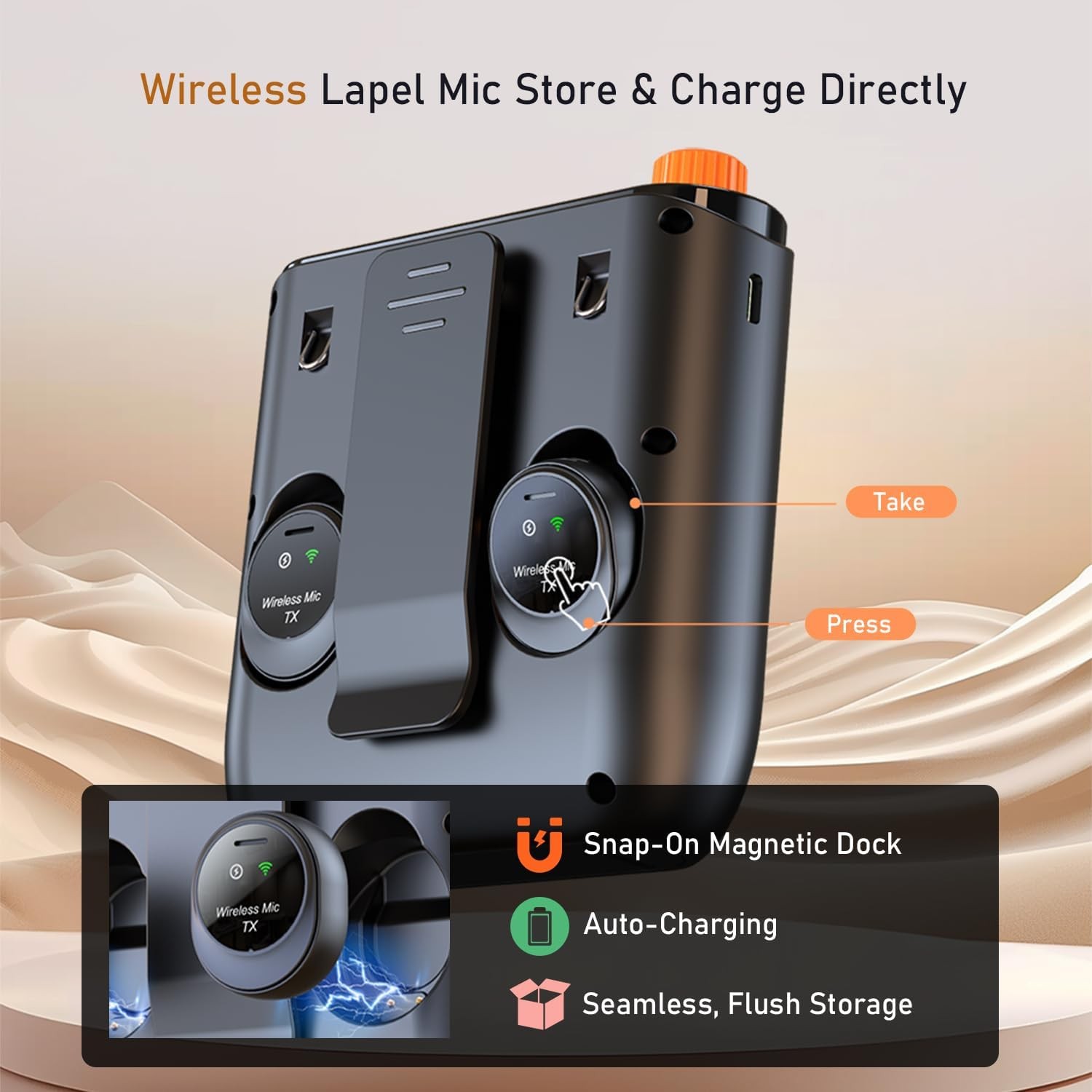 Voice Amplifier with Wireless Lavalier Microphone Charging & Storage Portable
