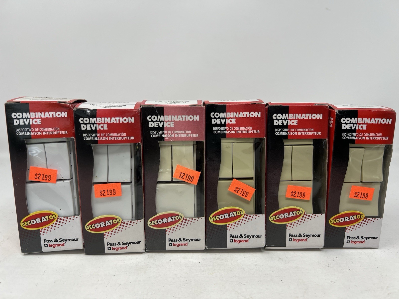 Lot of 6 Pass & Seymour Legrand TM8111-ICC/WCC 3 Single Pole Switches Ivory NEW
