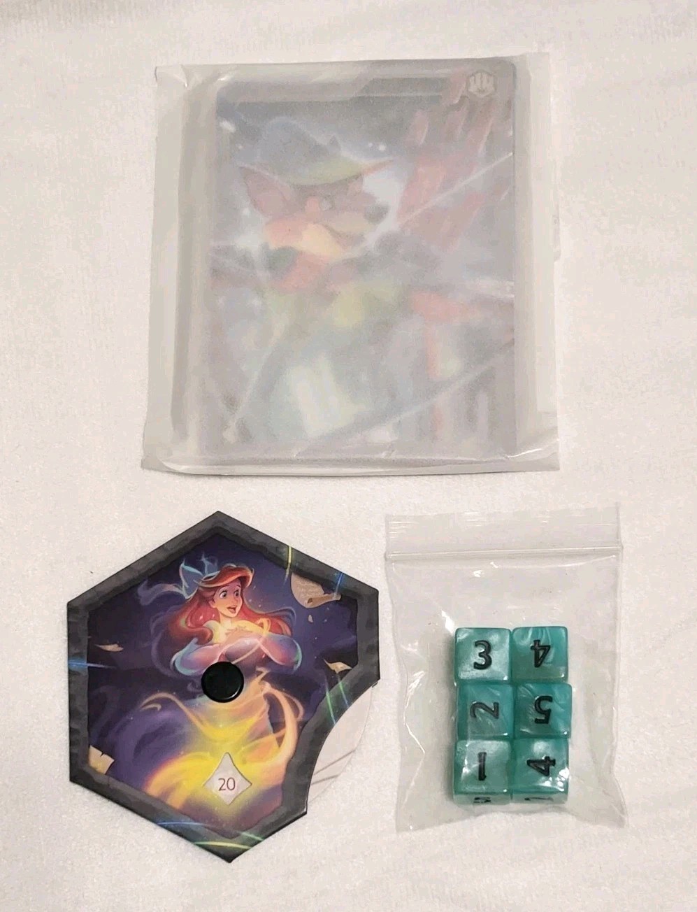 Disney Lorcana Whispers in Well Trove Contents Lore Counter Dice Card Dividers