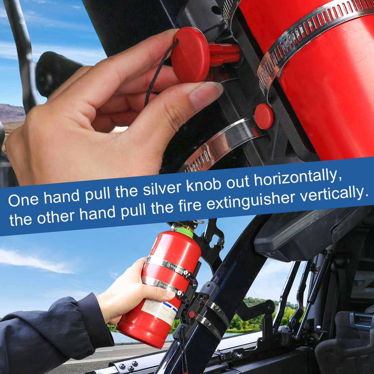 Car Fire Extinguisher Holder Mount Bracket Adjustable Fit For UTV Wranglers RZR