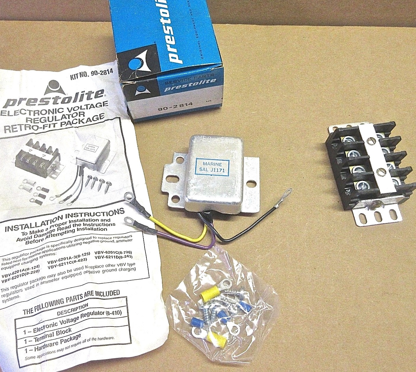 New Prestolite Marine # 90-2814 electronic voltage regulator retro-fit package