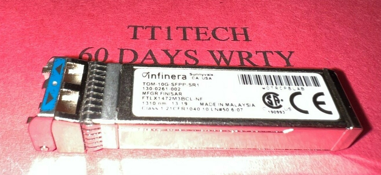 Infinera TOM-10G-SFPP-SR1 130-0261-002 FTLX1472M3BCL-NF 1310nm SFP+ transceiver