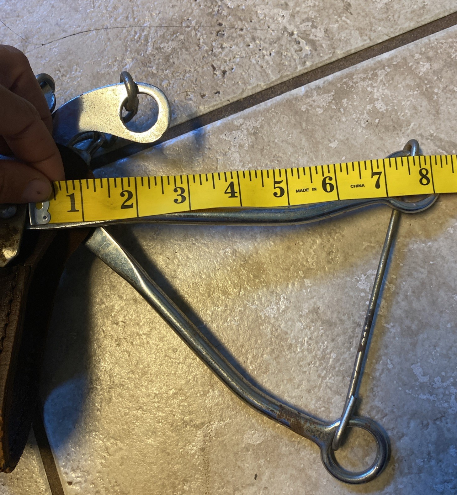 Mechanical Hackamore with 8 inch Shanks and Solid Leather Wrapped Nose Band