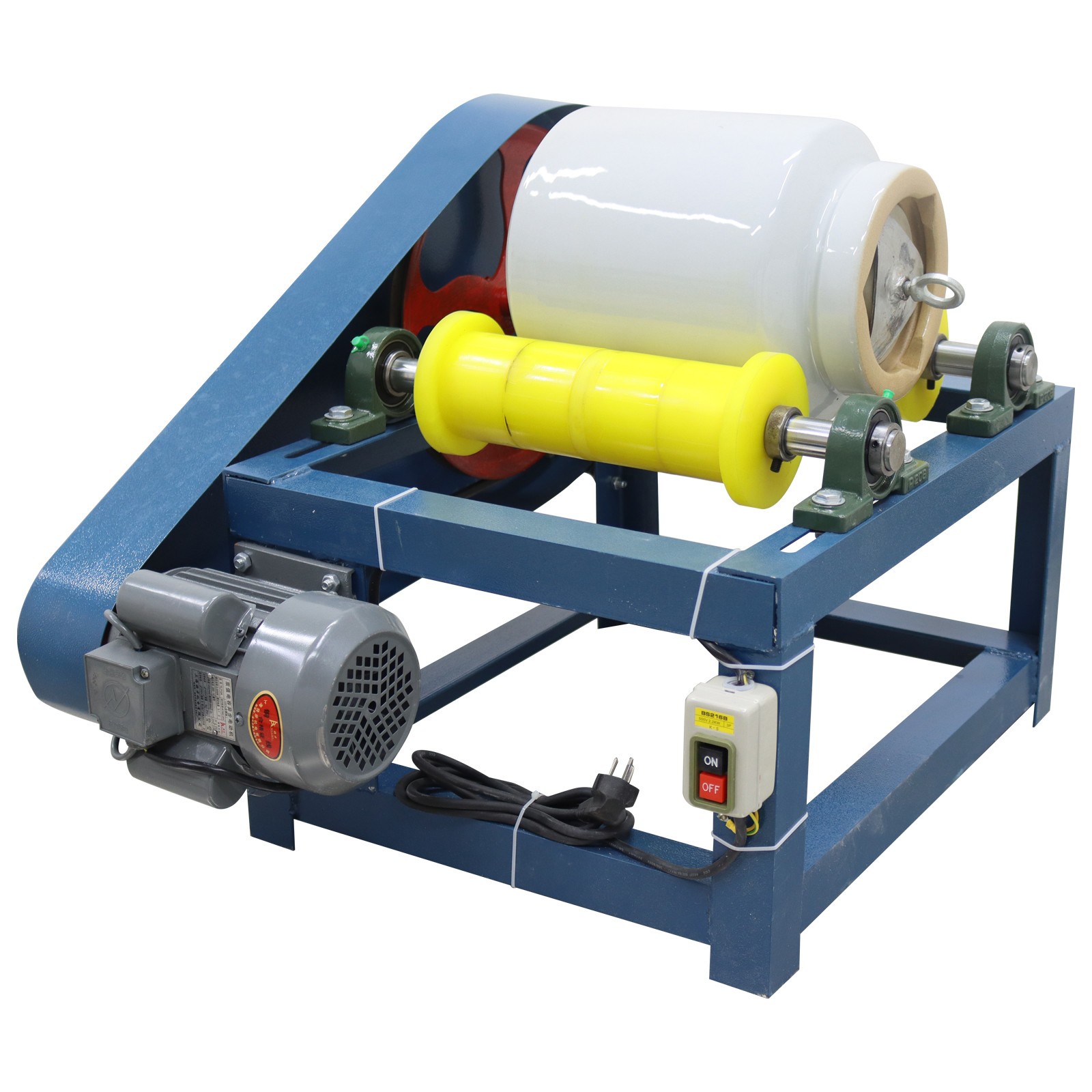 Lab Ceramic Ball Mill 550W 220V Horizontal Grinder Machine with 10L Enamel Jar