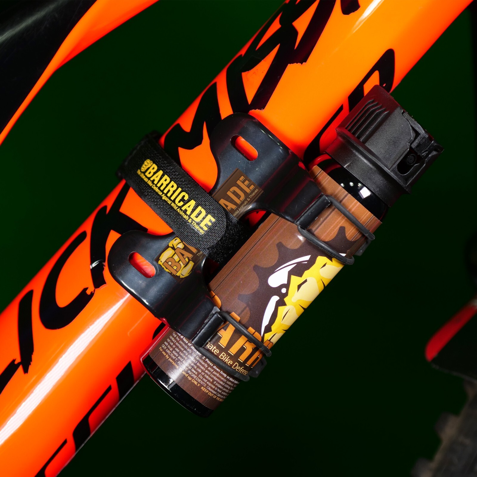 Barricade Police Strength Pepper Spray for Biking - Heavy Duty Bicycle Mount