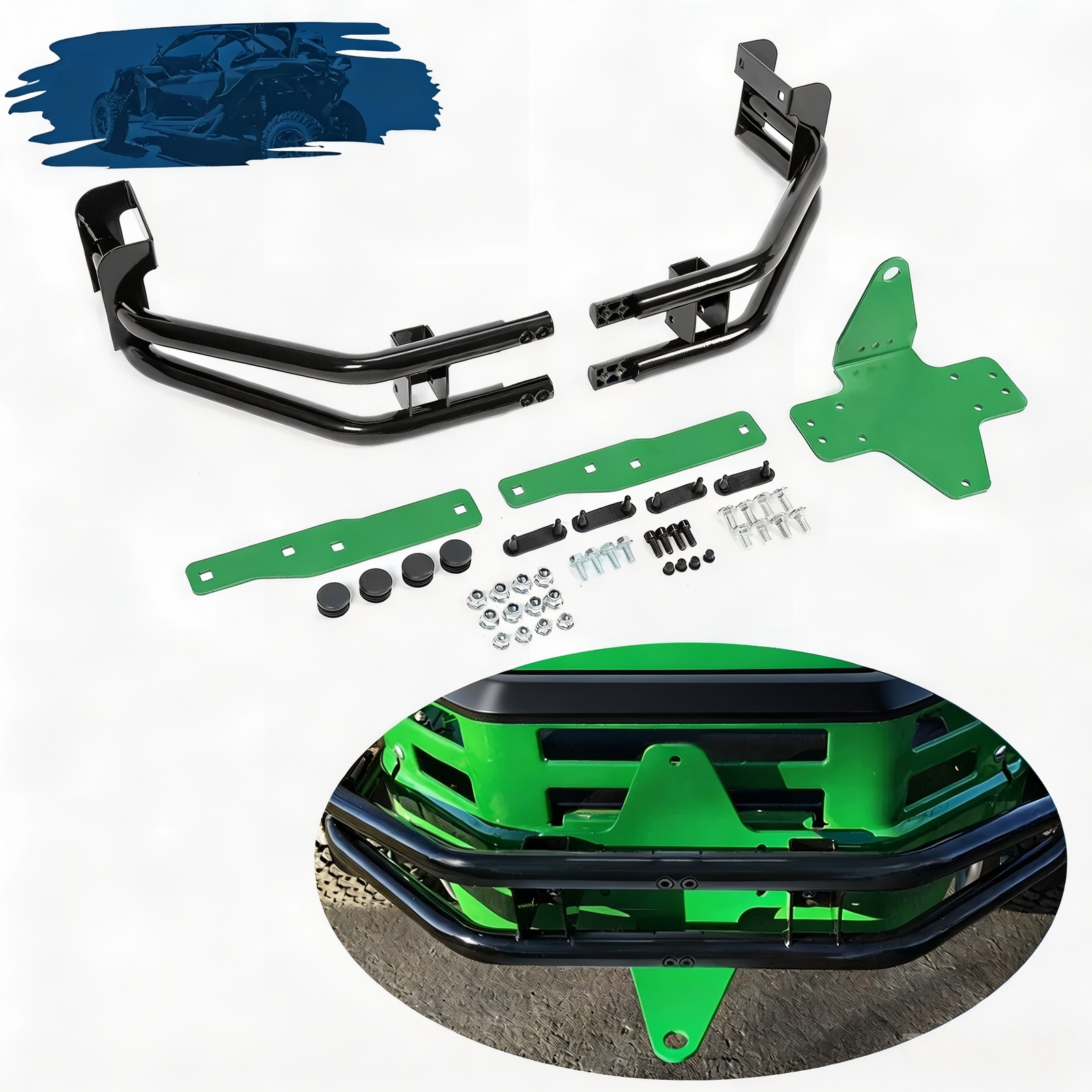 For John Deere Z235 Z255 Z335E Zero-Turn Mowers Rear Bumper Bar + Hitch Kit