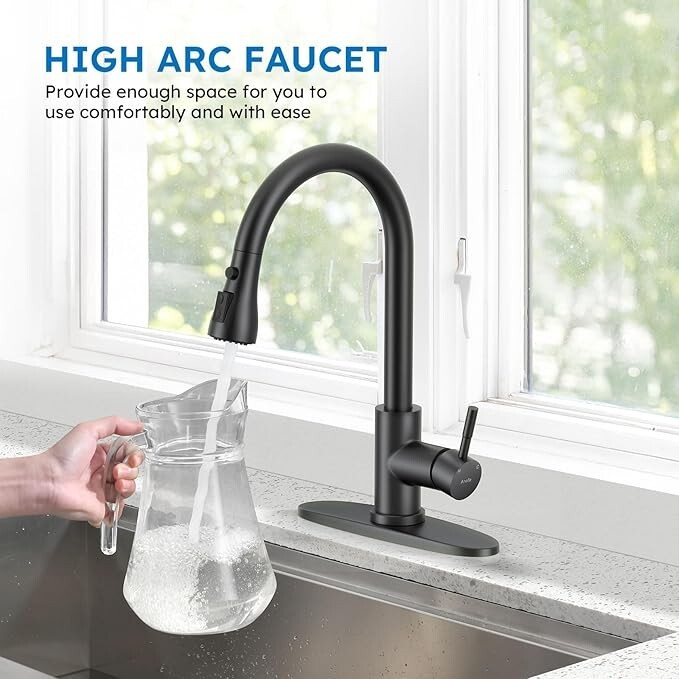 Kitchen Sink Faucet Pull Down Sprayer Swivel Single Handle Pull Out Mixer Taps