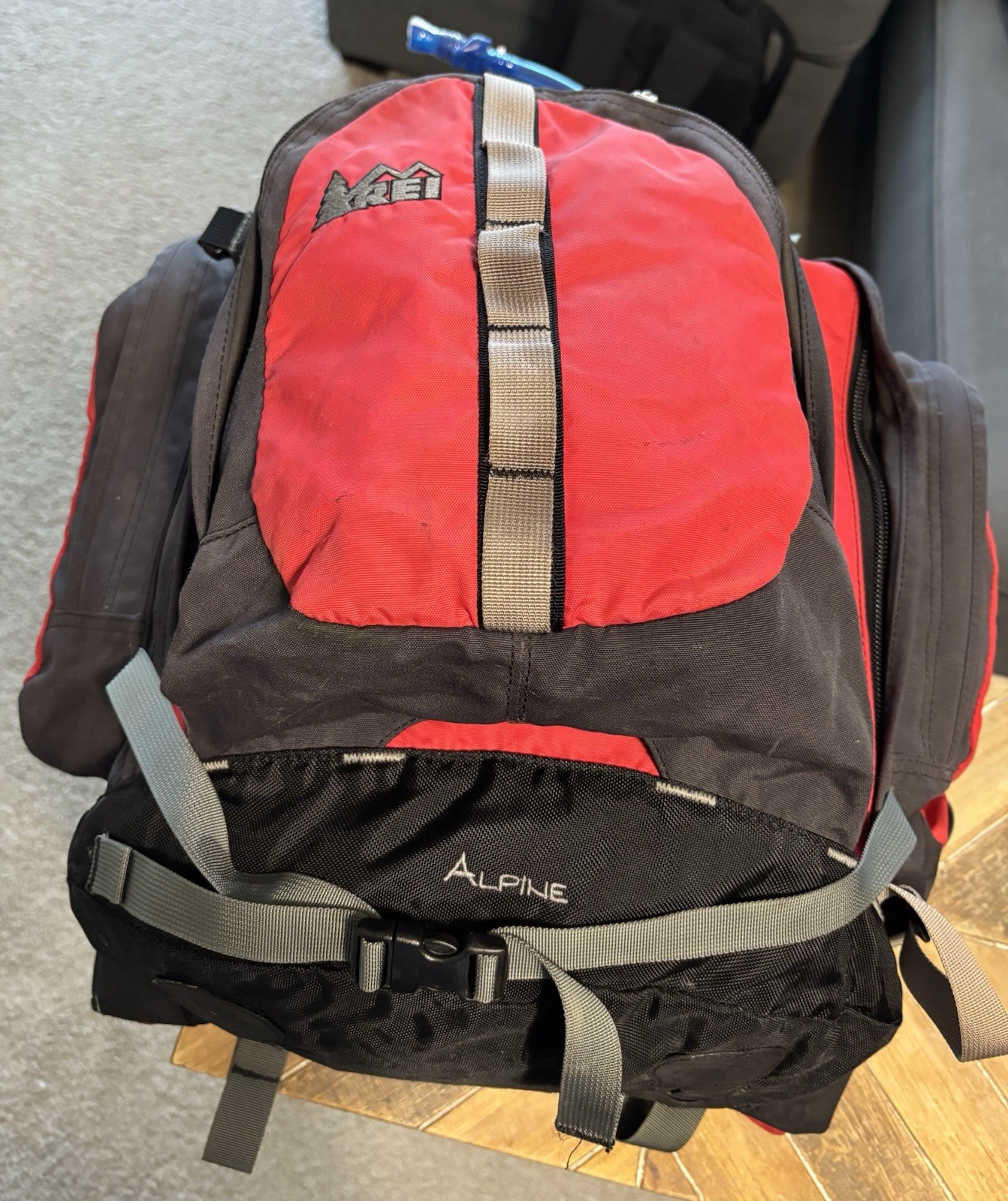 REI Alpine Mountain Backpack.  Slightly used red and black Backpack.