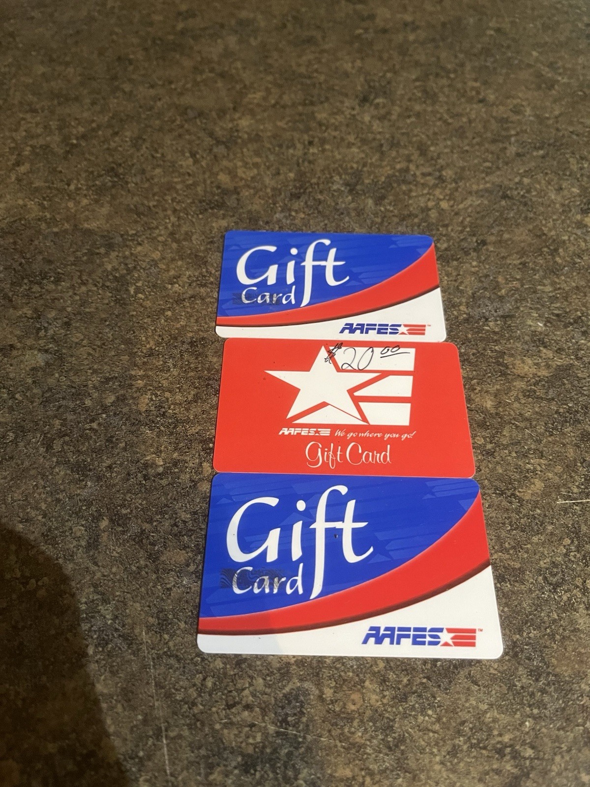 Lot Of 3 Vintage AAFES Gift Cards Expired