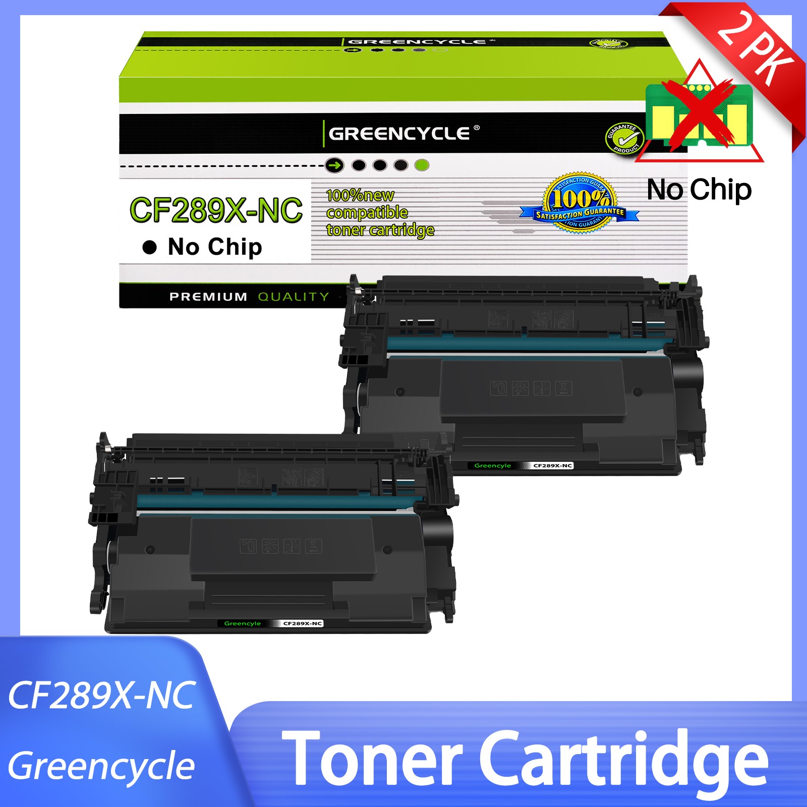 2PK CF289X 89X Toner Compatible With HP LaserJet M507 M507dn M528 M528dn No Chip