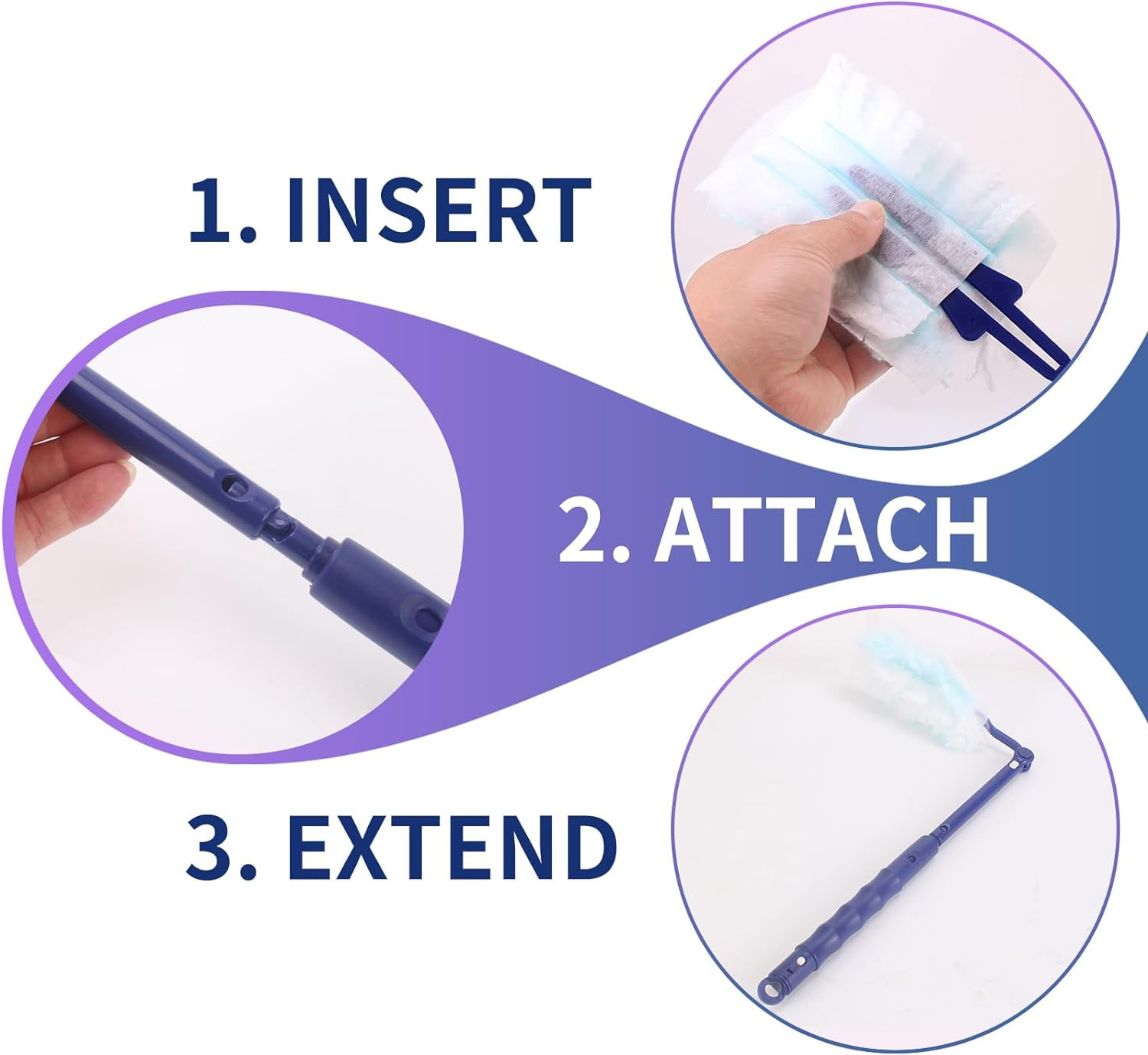 Replacement Duster Handles Compatible with Swiffer Duster Refill, Extended Handl