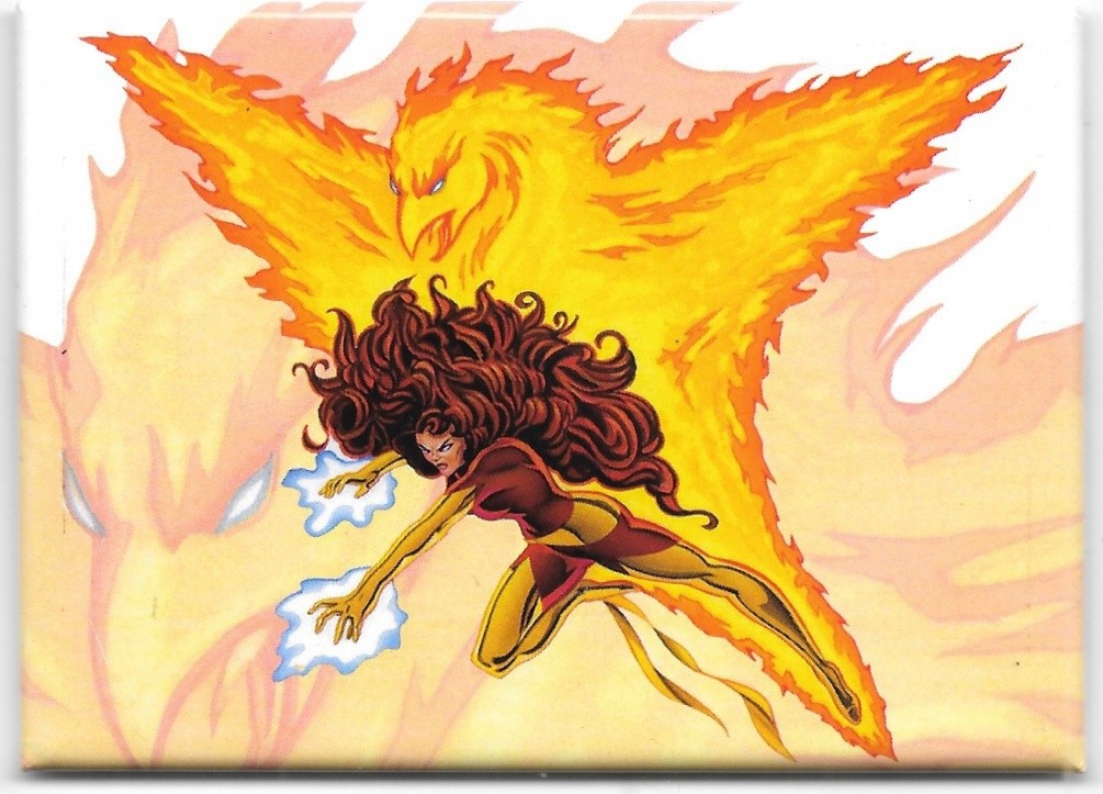 Marvel Comics X-Men Dark Phoenix with Phoenix Image Refrigerator Magnet UNUSED