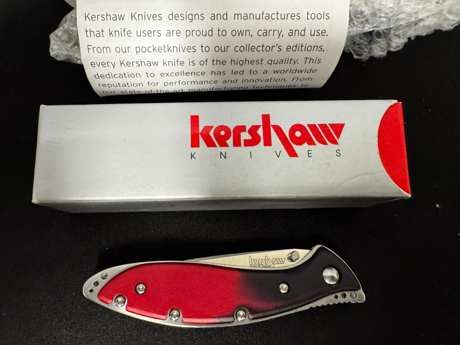 Discontinued Kershaw Splinter Knife Serrated New in Box 1460BRSTB5 Ken Onion