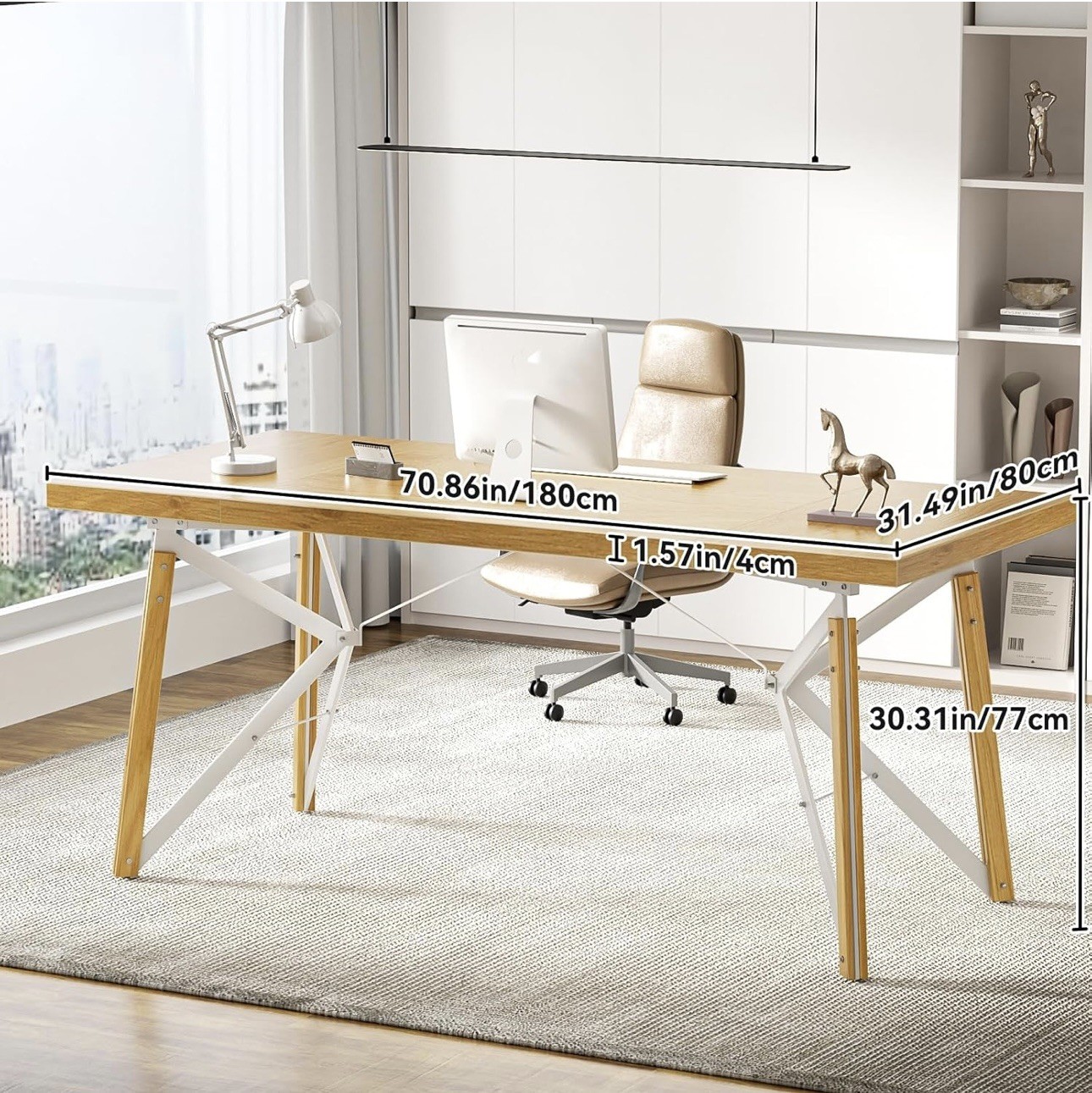 70.8” L Executive Desk, Large Computer Table Office Workstation Conference Table