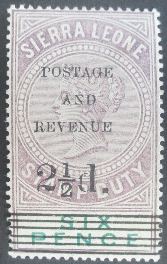 Sierra Leone 1897 Fiscal 6d Gibbons#61 Mint Hinged