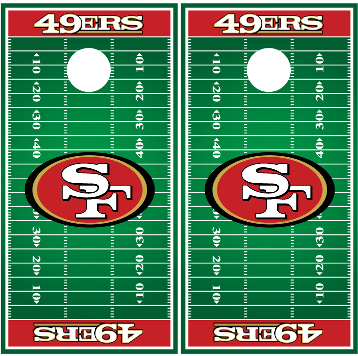 San Francisco 49ers Football Field Cornhole Board Decal Wrap Wraps