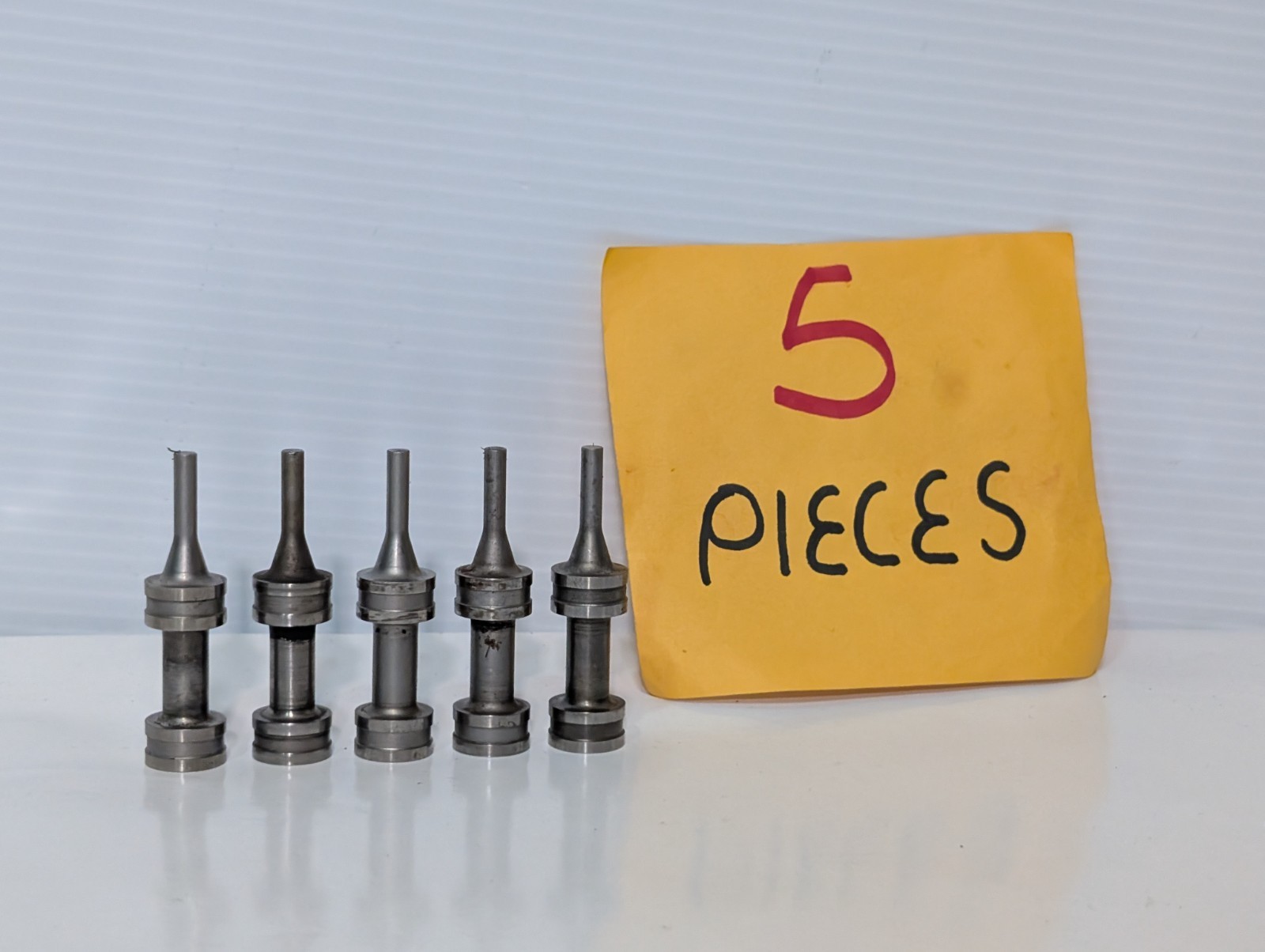 Lot of 5 Dual Pulley Shafts or Spindles, 2.5" Length x 0.6" Outside Diameter