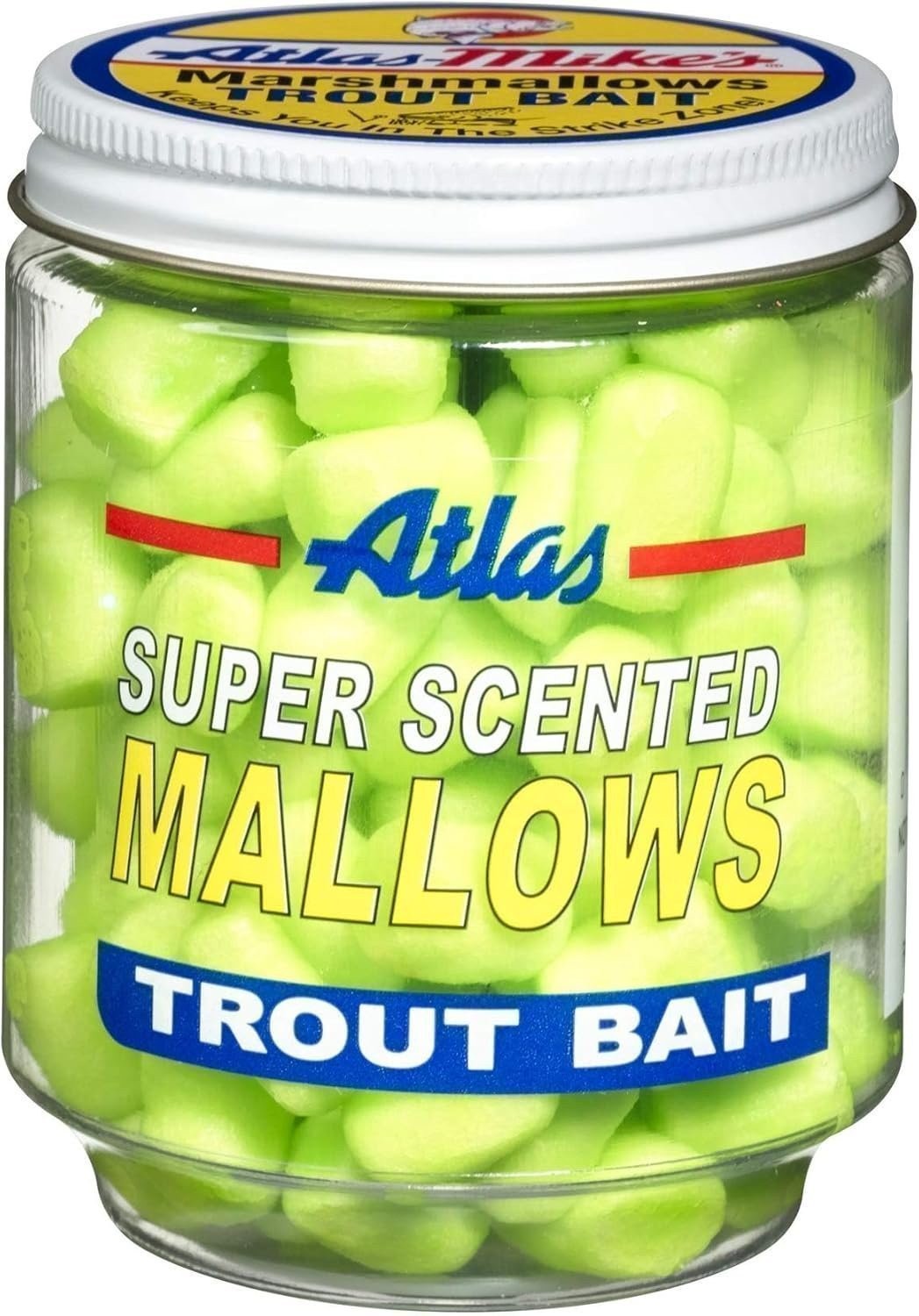 Atlas Mike's 30039 Trout Marshmallows 1.5oz Jar Chartreuse Garlic