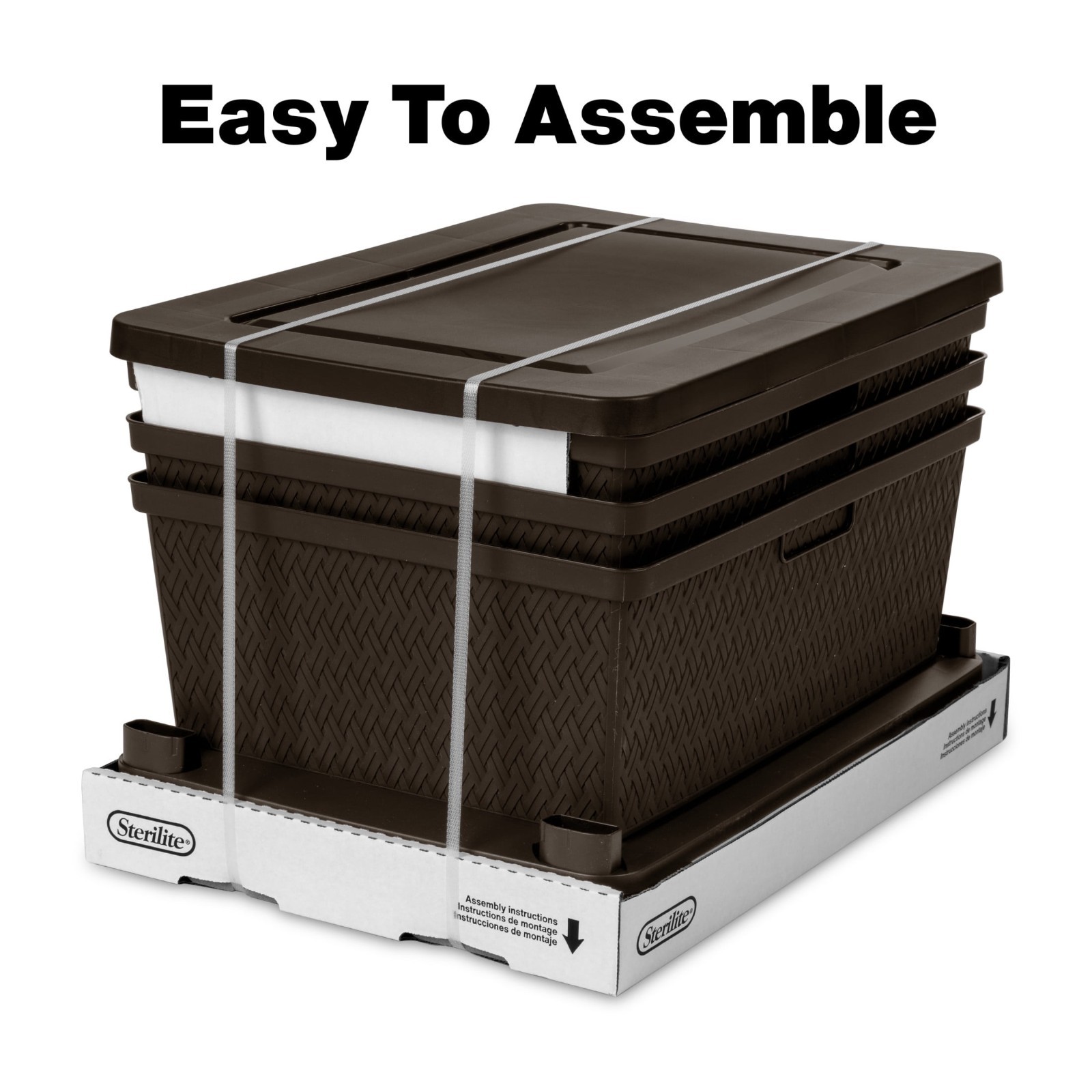 Sterilite Wide 3 Drawer Storage Tower Brown