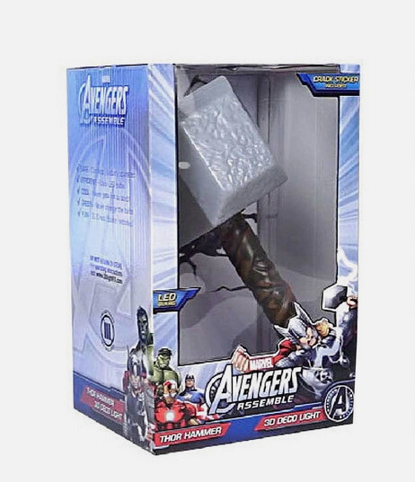Marvel Avengers Thor Hammer MJOLNIR 3D Wall Lamp FX LED Lights Night Toys