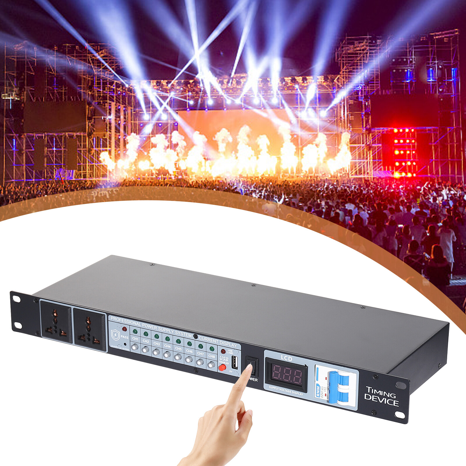 Professional Audio Power Conditioner Digital Voltmeter USB Surge Protector 2000W